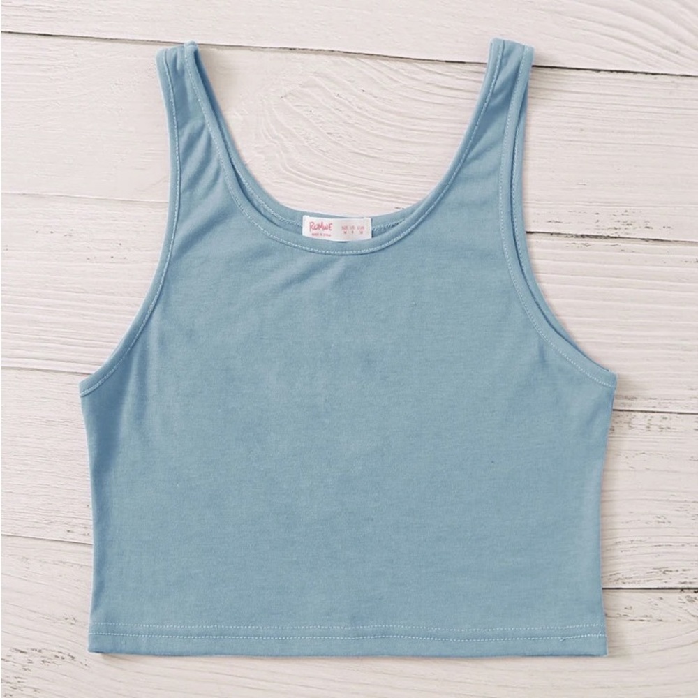 Blue Romwe Crop Tank Top 🩵🎽